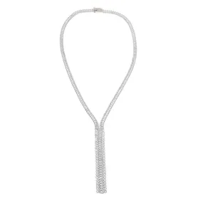 Emerald and Round Lariat Necklace Emerald and Round Lariat Necklace