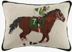 Equestrian Racer hooked Pillow Equestrian Racer hooked Pillow