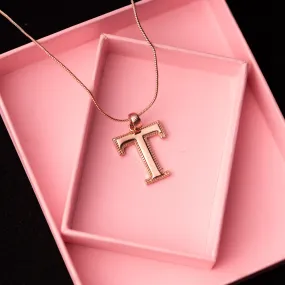 Estele - Charm "T" Rosegold plated Pendant Estele - Charm "T" Rosegold plated Pendant