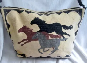 Ethnic Vegan STALLION HORSE Shoulder bag Crossbody White Western Cowboy BROWN Blanket Ethnic Vegan STALLION HORSE Shoulder bag Crossbody White Western Cowboy BROWN Blanket