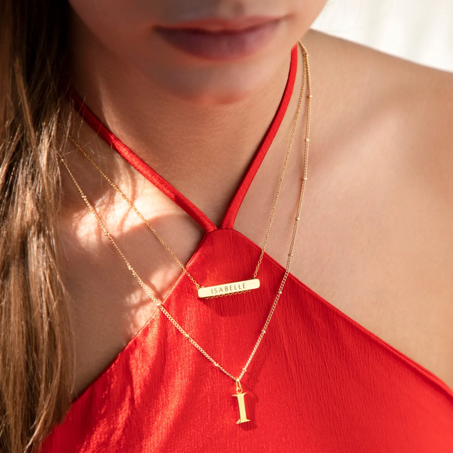G Initial Pendant Necklace In Gold