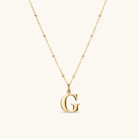 G Initial Pendant Necklace In Gold G Initial Pendant Necklace In Gold
