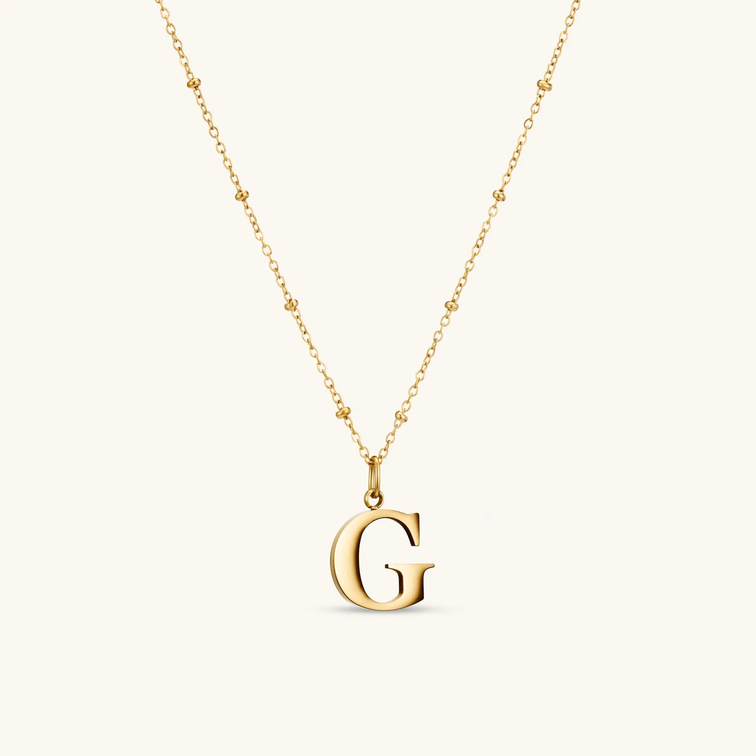 G Initial Pendant Necklace In Gold