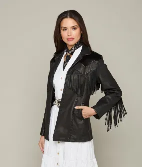 Hair-On Yoke Fringe Jacket :: Black Hair-On Yoke Fringe Jacket :: Black