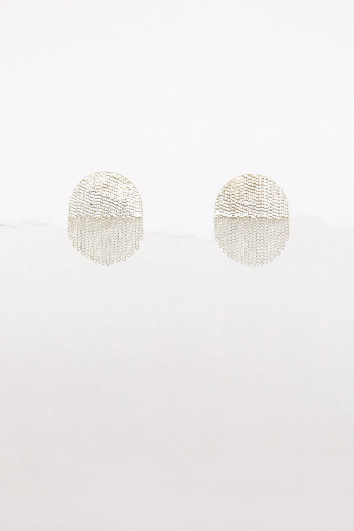 Half Circle Stud Earrings, silver   silver