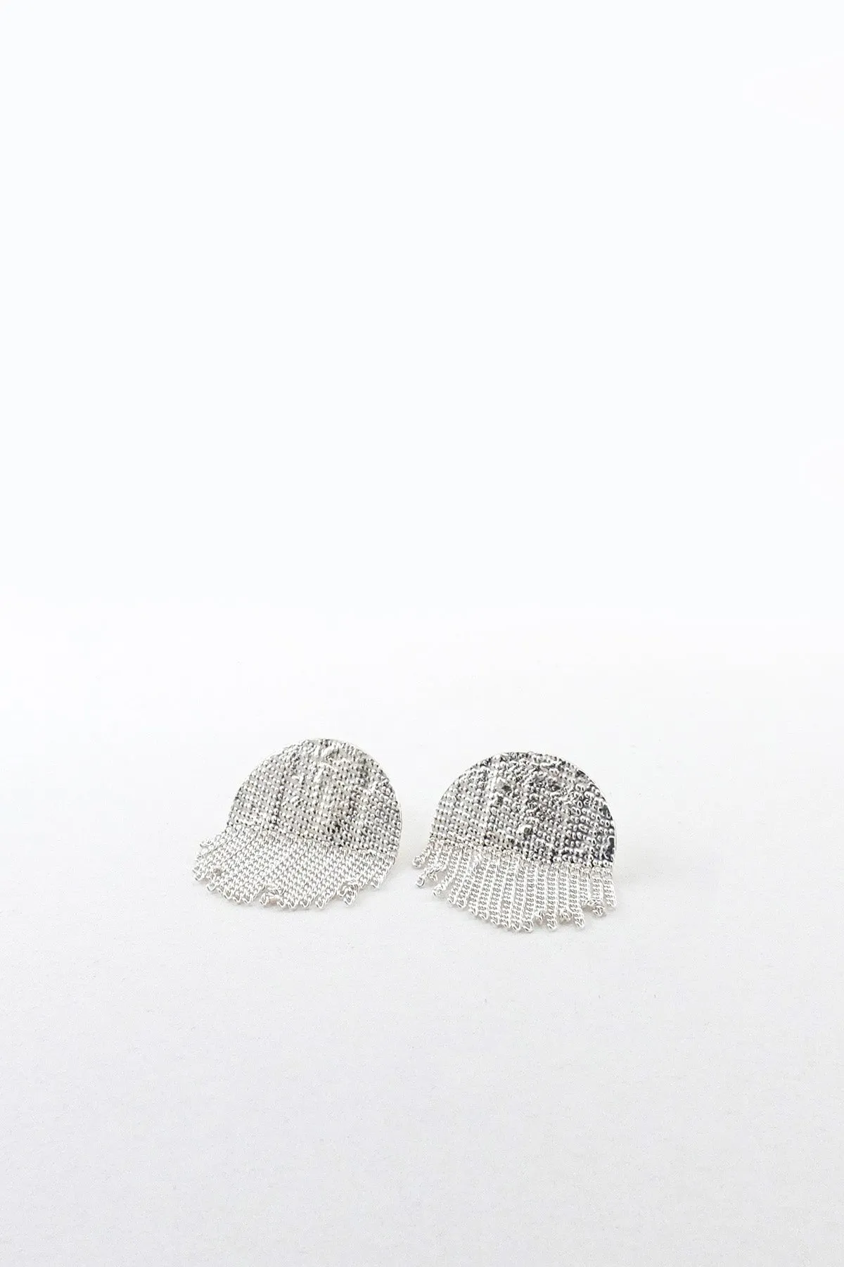 Half Circle Stud Earrings, silver   silver