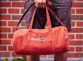 Hand Made Hemp Red Duffel Holdall Bag Hand Made Hemp Red Duffel Holdall Bag