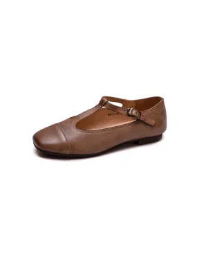 Handmade Pointed Toe T-strap Retro Flat Shoes Handmade Pointed Toe T-strap Retro Flat Shoes