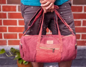 Handmade Sustainable Hemp Duffel Bag || Burgundy Handmade Sustainable Hemp Duffel Bag || Burgundy