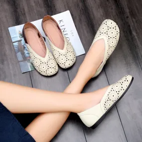 Hollow Handmade Women Retro Flat Shoes Hollow Handmade Women Retro Flat Shoes