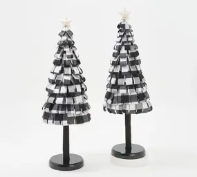 Home Reflections Set of 2 Plaid Fabric Tree,s Black Plaid Home Reflections Set of 2 Plaid Fabric Tree,s Black Plaid
