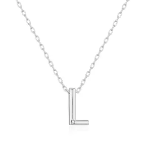 Initial Necklace Letter L Created with Zircondia® Crystals Initial Necklace Letter L Created with Zircondia® Crystals