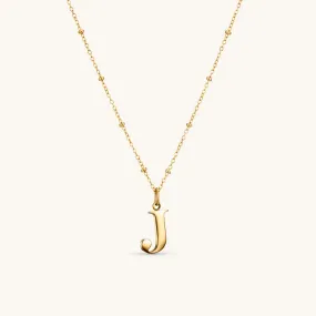 J Initial Pendant Necklace In Gold J Initial Pendant Necklace In Gold