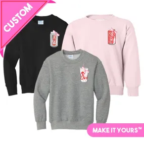 Kids Make It Yours™ 'Bow Beverages' Crewneck Sweatshirt Kids Make It Yours™ 'Bow Beverages' Crewneck Sweatshirt