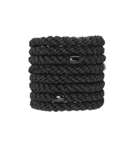 L. Erickson Ponytail Holders - Set of Eight- Black L. Erickson Ponytail Holders - Set of Eight- Black