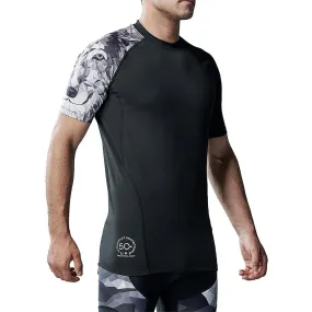 Land-to-Water UPF50  Short Sleeve Black Rash Guard - Wolf Style Land-to-Water UPF50  Short Sleeve Black Rash Guard - Wolf Style