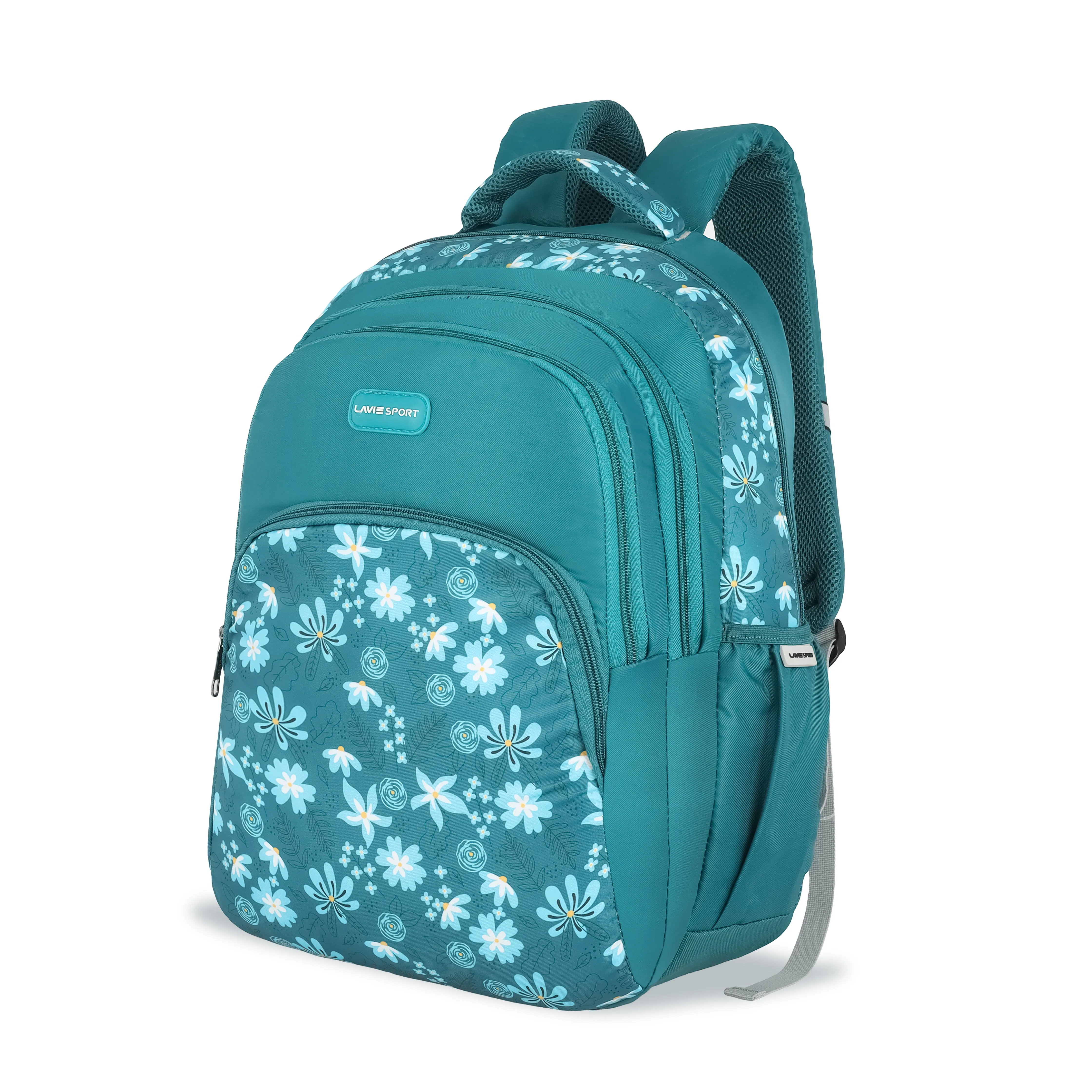 Lavie Sport Bellis 39L Printed School Backpack with Rain cover for Girls Teal