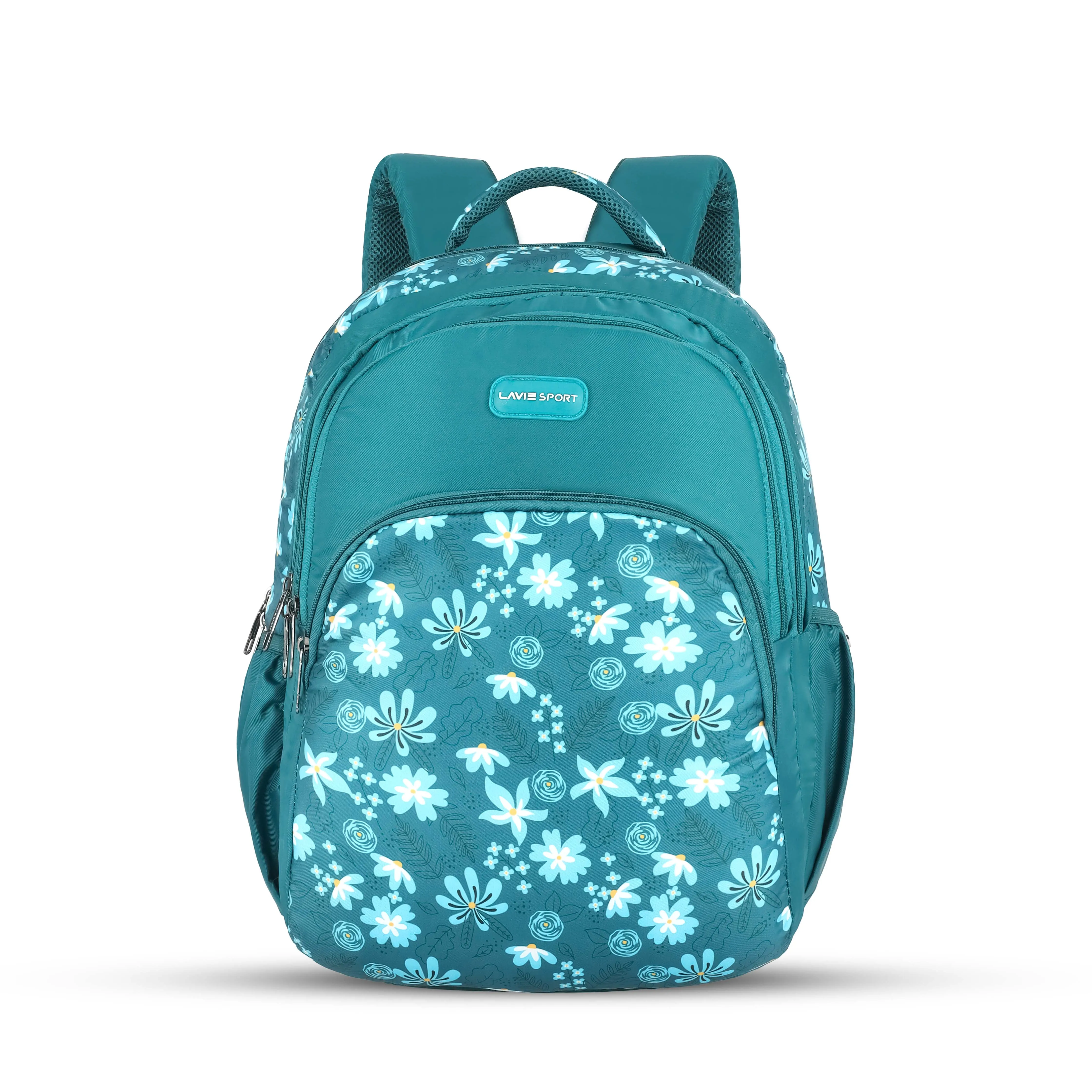 Lavie Sport Bellis 39L Printed School Backpack with Rain cover for Girls Teal
