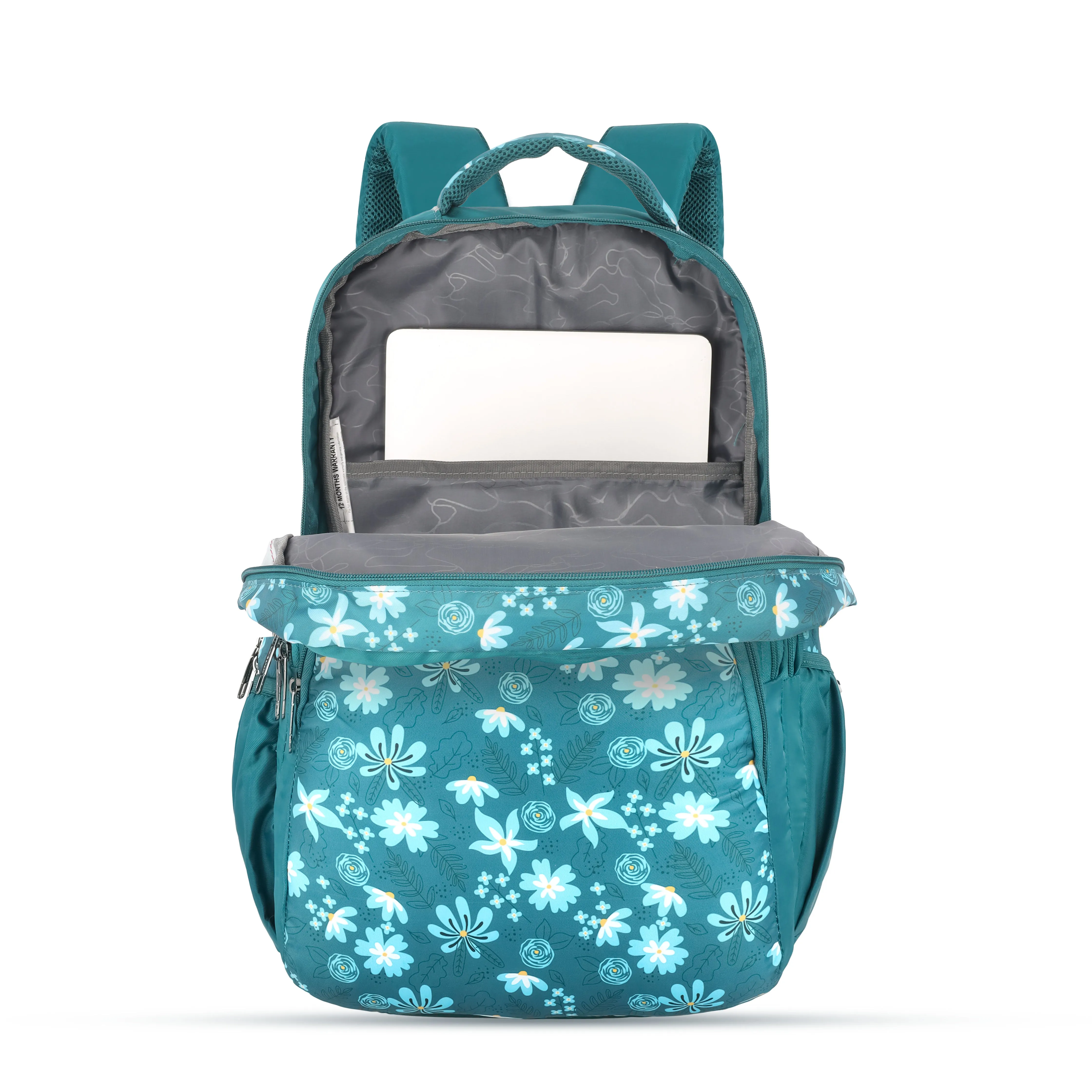 Lavie Sport Bellis 39L Printed School Backpack with Rain cover for Girls Teal