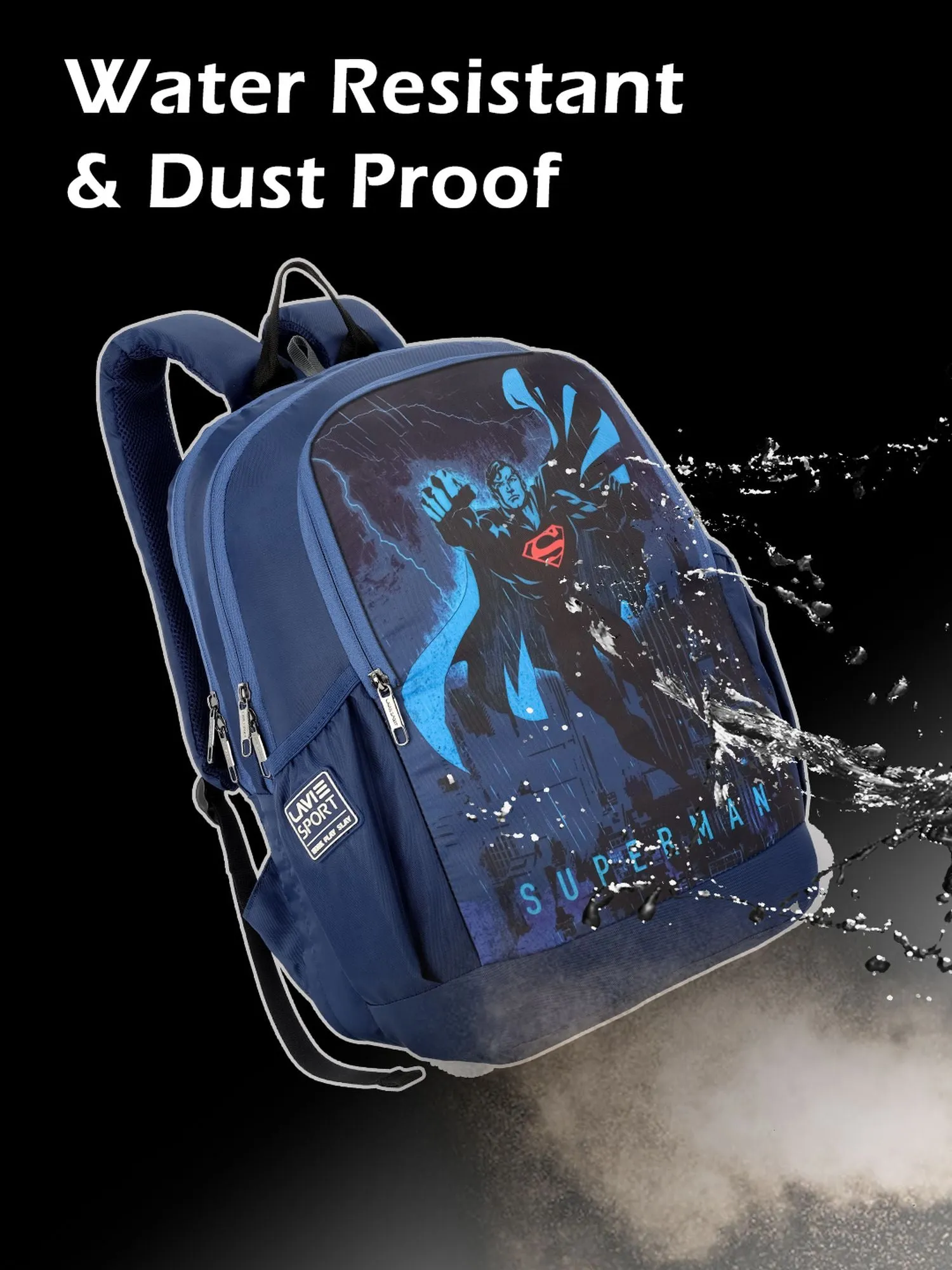 Lavie Sport Superman Krypton 33L College Laptop Backpack For Boys & Girls Navy
