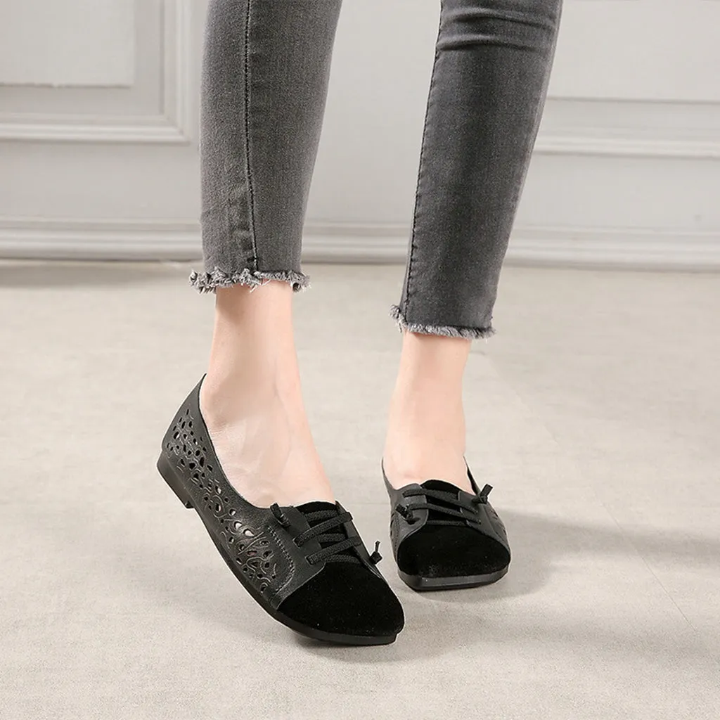 Leather Retro Strap Women's Flats | Gift Shoes