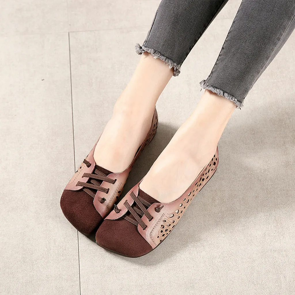 Leather Retro Strap Women's Flats | Gift Shoes