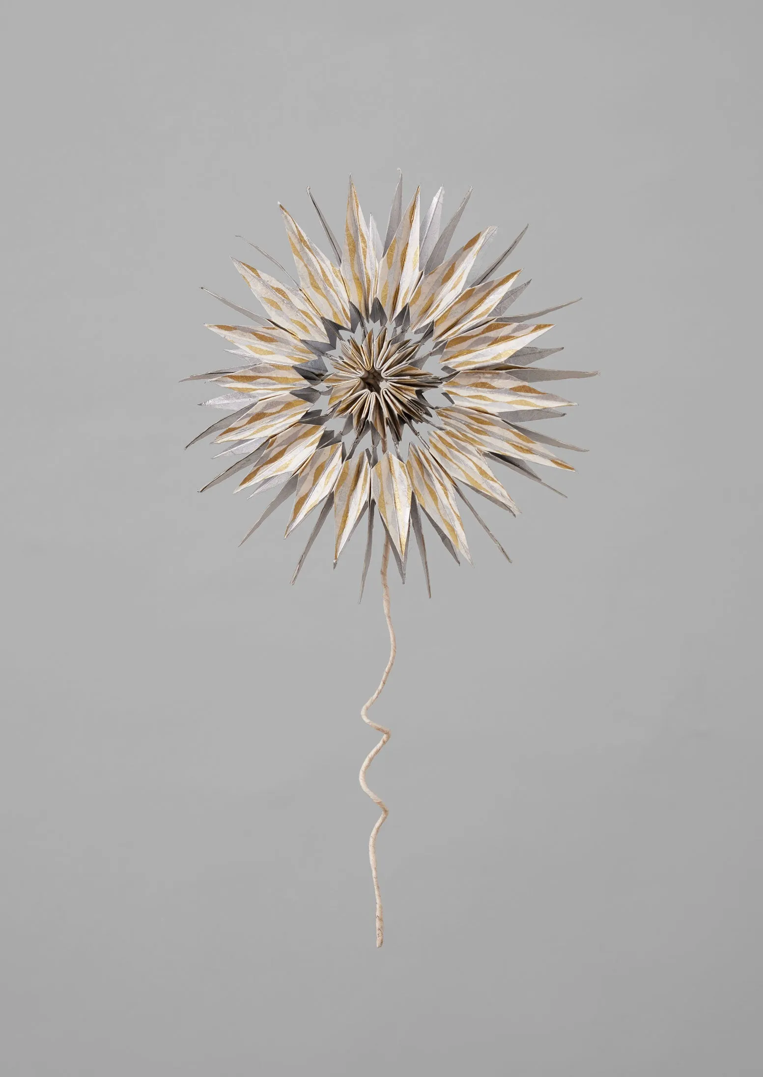 Lokta Paper Star Tree Topper | Silver/Gold