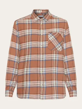 Loose checked shirt - GOTS/Vegan - Brown stripe Loose checked shirt - GOTS/Vegan - Brown stripe