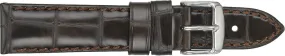 Louisiana Alligator Embossed Brown Leather Watch Strap Louisiana Alligator Embossed Brown Leather Watch Strap
