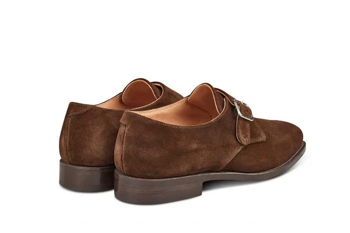 Mayfair Single Buckle Monk Shoe - Chocolate Suede
