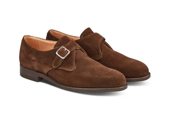 Mayfair Single Buckle Monk Shoe - Chocolate Suede