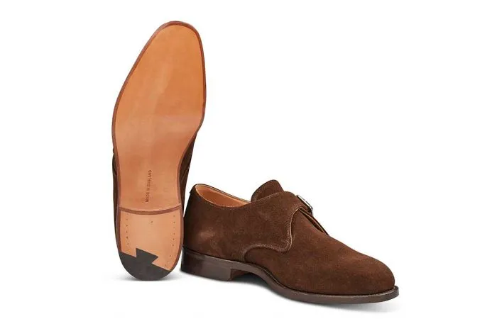 Mayfair Single Buckle Monk Shoe - Chocolate Suede