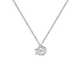 Moon & Star Diamonds Silver Necklace Moon & Star Diamonds Silver Necklace
