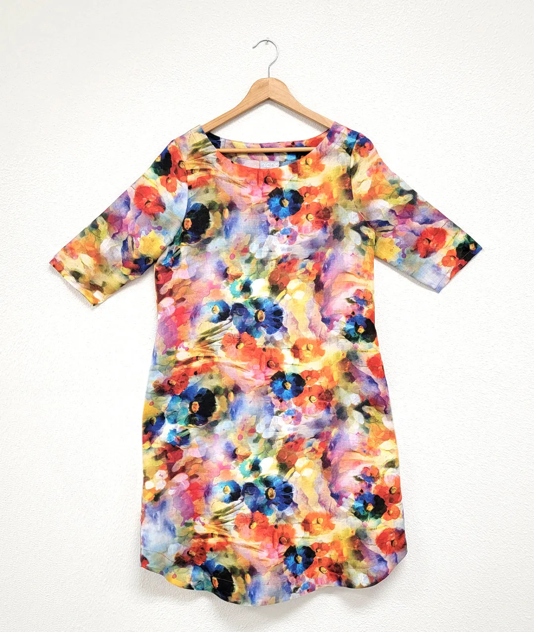 Niche - Linen - Silo Dress - Violet Watercolor