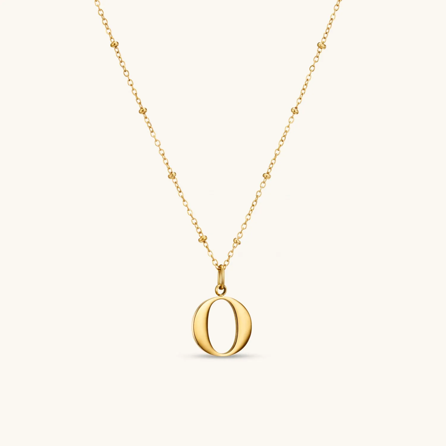 O Initial Pendant Necklace In Gold