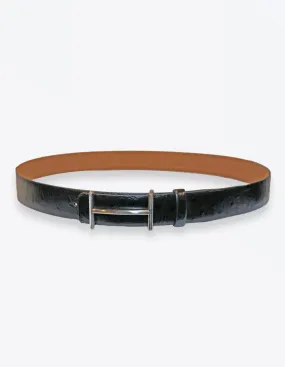 Ostrich Leather Black Belt Ostrich Leather Black Belt