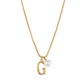 Pearl Letter G Necklace Pearl Letter G Necklace