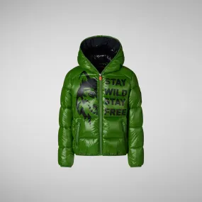 PIUMINO ANIMAL FREE BAMBINO KEEGAN VERDE ERBA WOLF PRINT PIUMINO ANIMAL FREE BAMBINO KEEGAN VERDE ERBA WOLF PRINT
