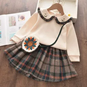 Pleated Jumper Dress Set with Coordinating Purse Pleated Jumper Dress Set with Coordinating Purse