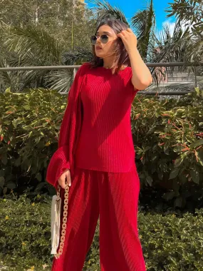 Pleated Short Sleeves Top (Only Top) Pleated Short Sleeves Top (Only Top)