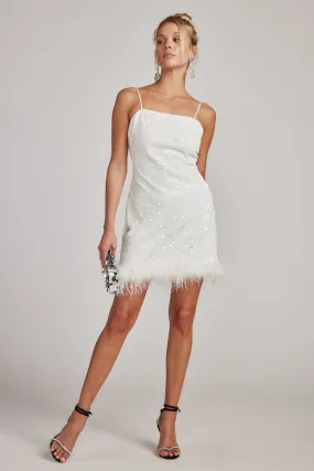 Priscilla Sequin Mini Dress with Feather Trim Priscilla Sequin Mini Dress with Feather Trim