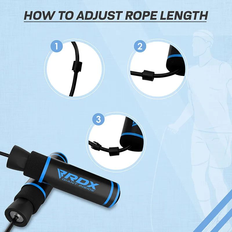 RDX SR Adjustable 10.3ft Non-Slip Memory Foam Soft Handles Skipping Rope