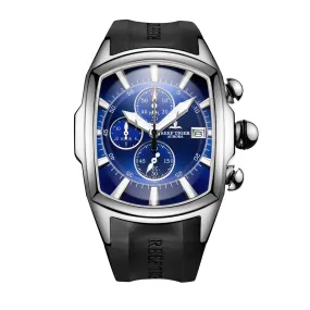 Reef Tiger Men Chronograph Watch 45mm Tonneau Military Quartz Wristwatch Sport Luminous Sapphire Triple Windows Reef Tiger Men Chronograph Watch 45mm Tonneau Military Quartz Wristwatch Sport Luminous Sapphire Triple Windows