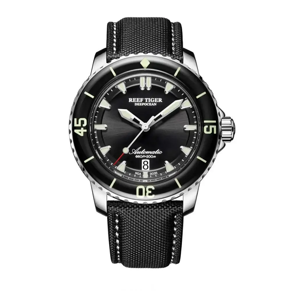 Reef Tiger/RT Super Luminous Dive Watches Mens Analog Automatic Blue Dial Clock with Date RGA3035