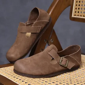 Retro Soft Leather Loafers For Women Round Toe in Flats in Brown/Coffee/Camel Retro Soft Leather Loafers For Women Round Toe in Flats in Brown/Coffee/Camel