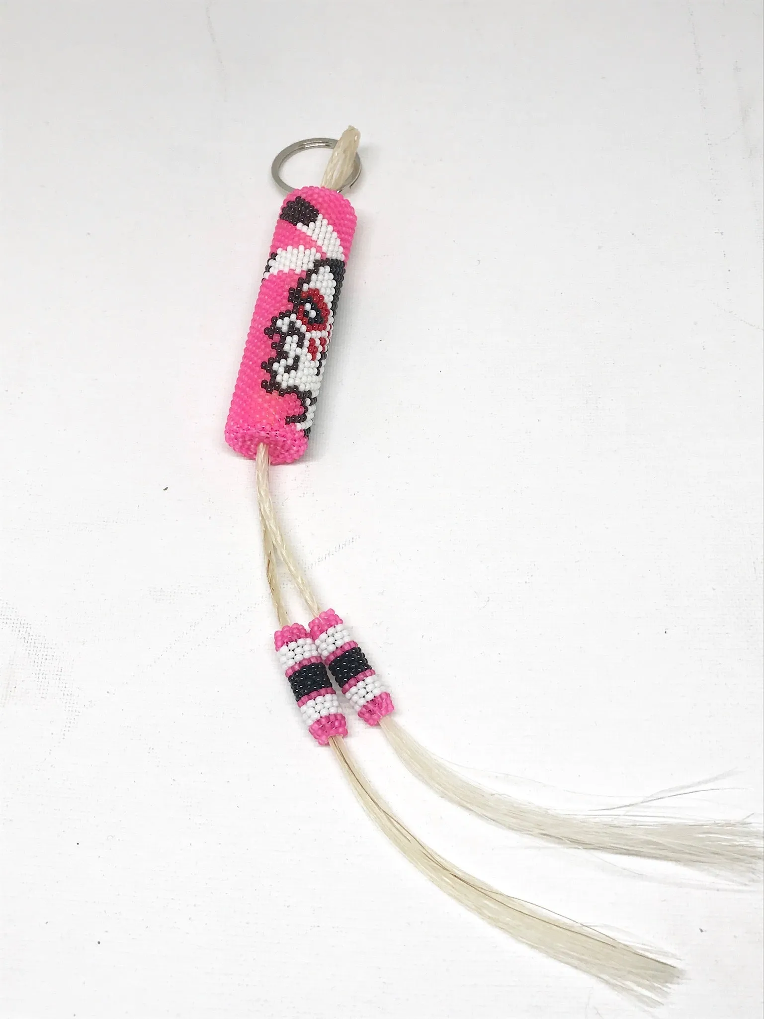 Robert Horse - Beaded Keychain with horse hair