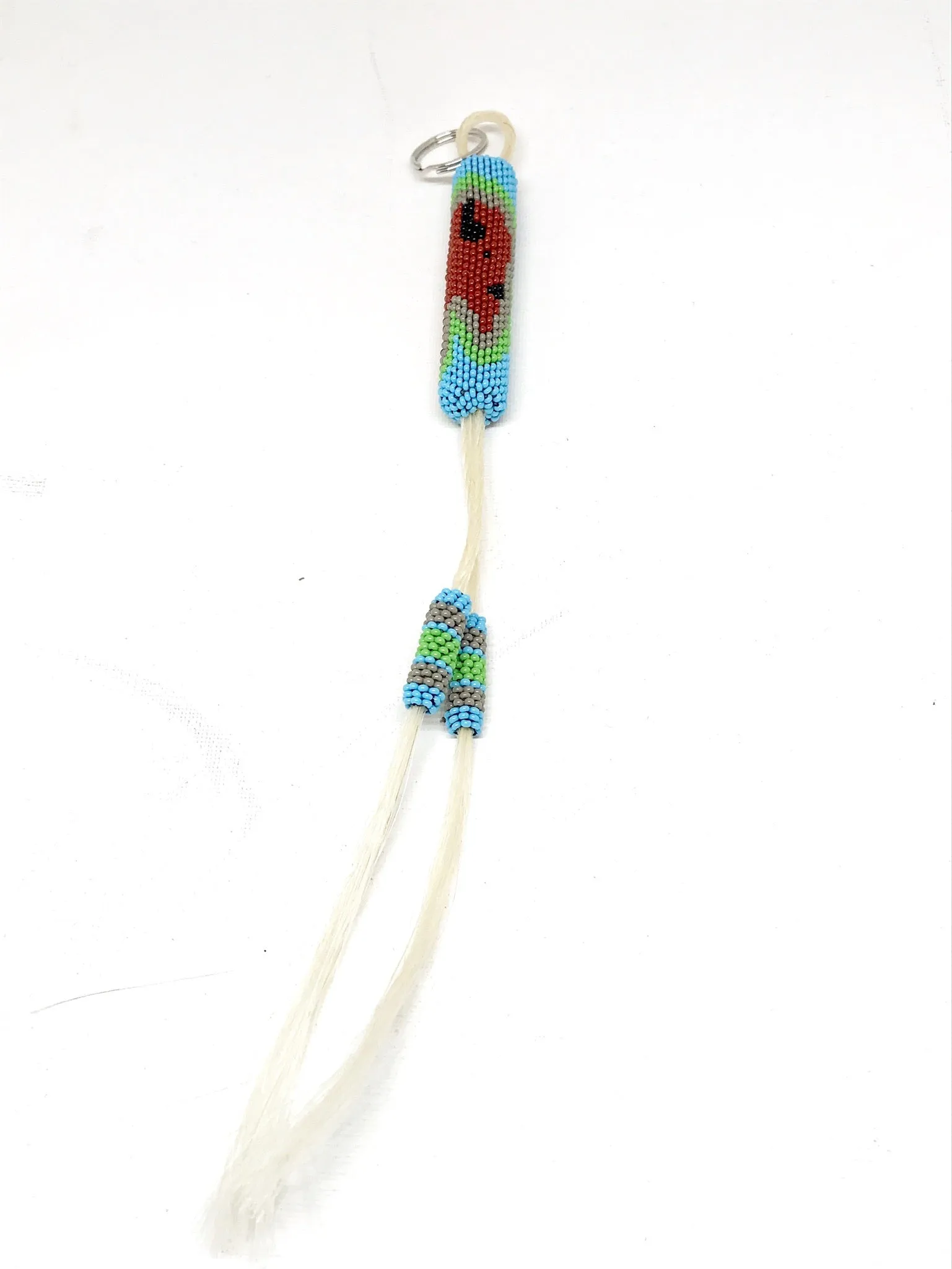 Robert Horse - Beaded Keychain with horse hair
