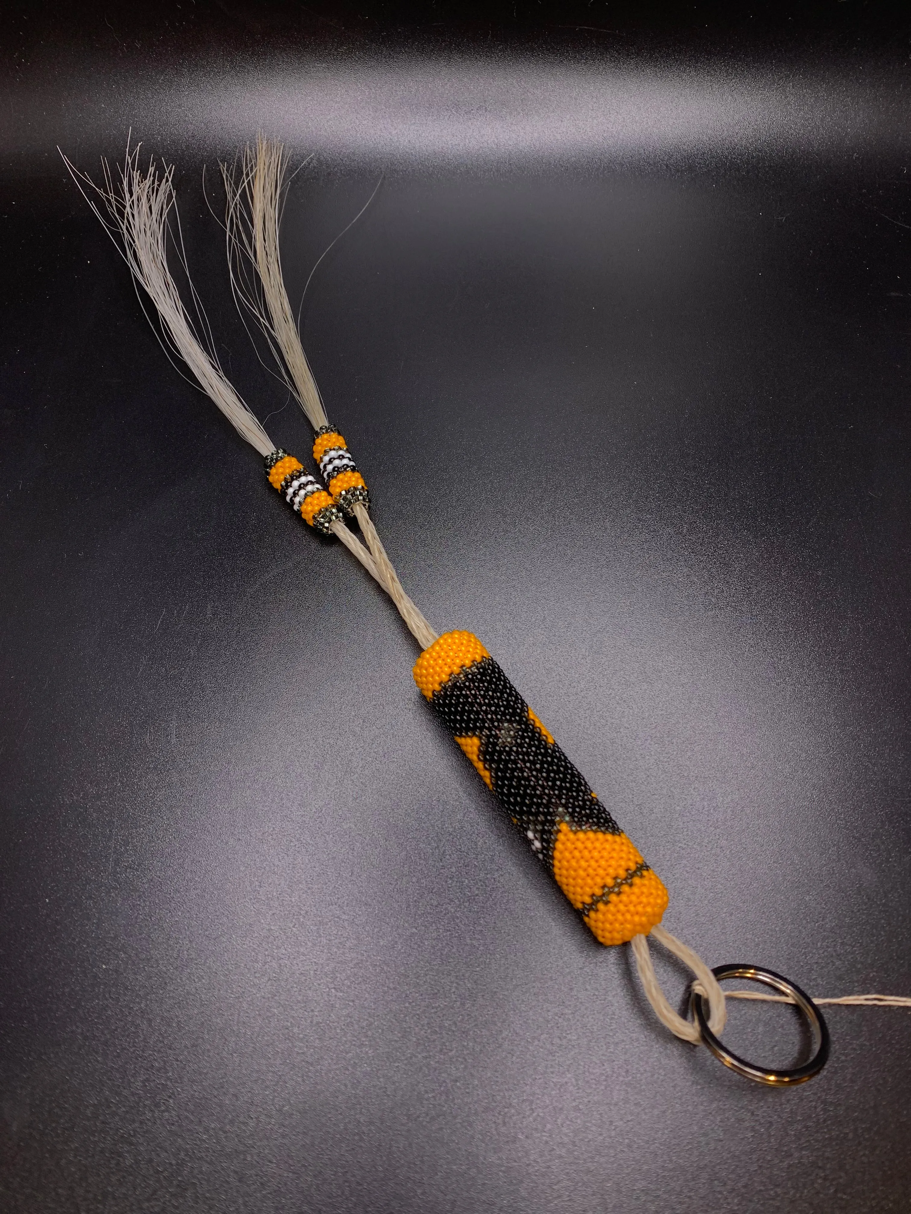Robert Horse - Beaded Keychain with horse hair