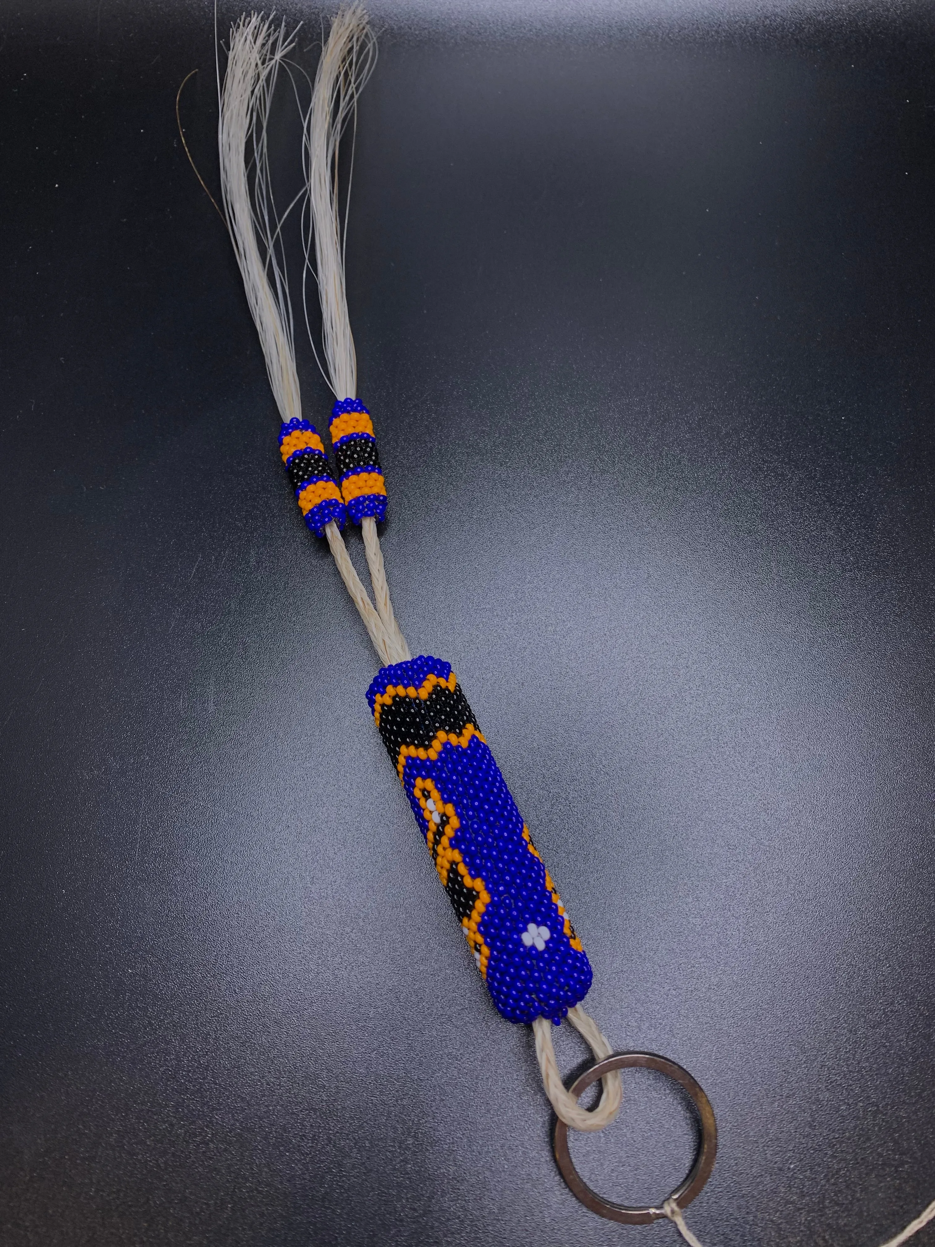 Robert Horse - Beaded Keychain with horse hair