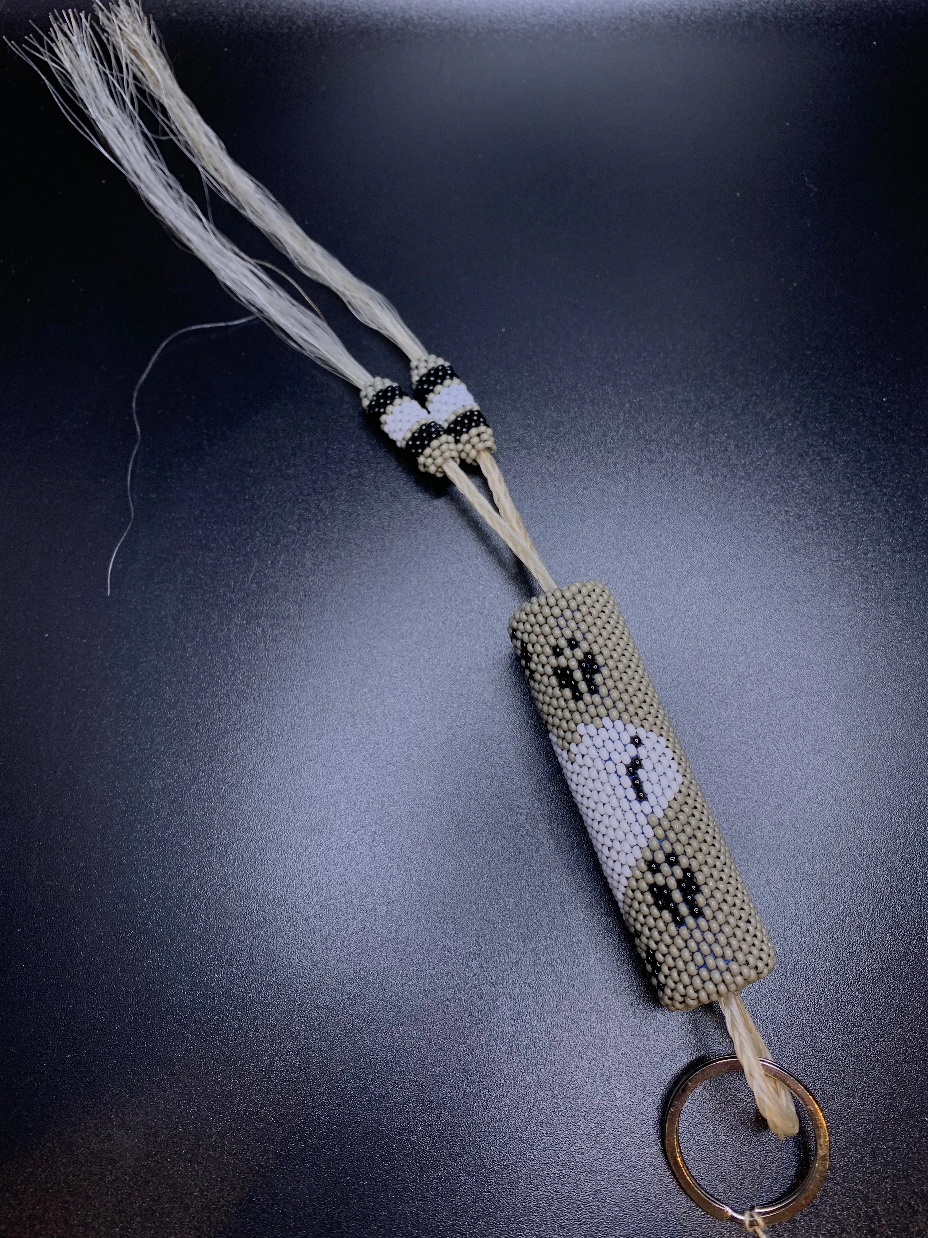 Robert Horse - Beaded Keychain with horse hair